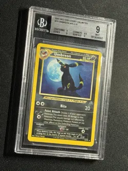 BGS 9 Umbreon Holo Rare 13/75 Neo Discovery Unlimited Pokemon Card TAIL SWIRL! - Image 3