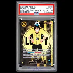 One Piece Card PSA 10 Monkey D. Luffy 003 BVB X OP Dortmund Promo Soccer 2025 - Image 1