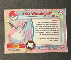 Pokemon TCG Vintage 1998 Topps Wigglytuff #40 NM/LP Pokemon Card - Image 2