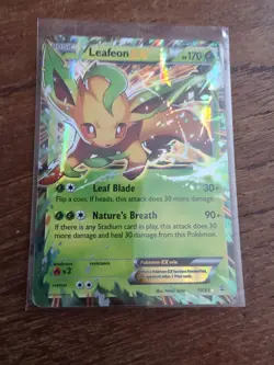 Pokemon TCG Leafeon-EX Holo Rare Card Generations 10/83 MP - Image 1