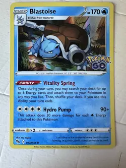 Blastoise 017/078 Holo Rare Pokemon GO NM TCG Card - See Description | Near Mint - Image 1