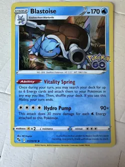 Blastoise 017/078 Holo Rare Pokemon GO NM TCG Card - See Description | Near Mint - Image 2
