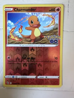 Charmander 008/078 Reverse Holo Pokemon GO Common NM TCG Card | See Description - Image 1