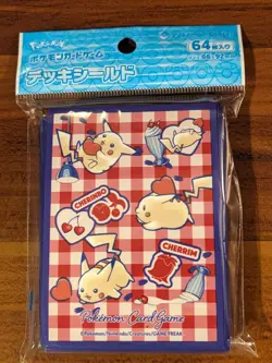 Pikachu Cherry TCG Card Sleeves Deck TCG 64 Official Pokemon Center JAPAN (UK) - Image 1