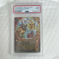 PSA 9 It Means No Worries 208/204 Enchanted Foil Disney Lorcana 2025 EN - Image 1