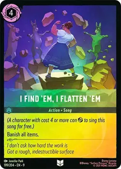 I Find 'Em, I Flatten 'Em Fabled Disney Lorcana Cold Foil - Image 1