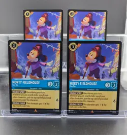 Disney Lorcana Morty Fieldmouse - Tiny Tim 157/204 Winterspell Rare 4 Cards - Image 1