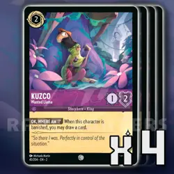 Kuzco Wanted Llama 045/204 x4 Rise of the Floodborn Disney Lorcana - Image 1