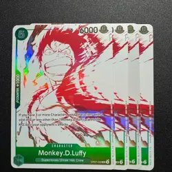 4x Monkey.D.Luffy OP07-033 - 3rd Anniversary Treasure Campaign Pack Promo - Image 1