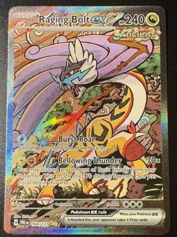 Pokemon TCG Raging Bolt EX Prismatic Evolutions Sir Super Rare Card 166/131 - Image 1
