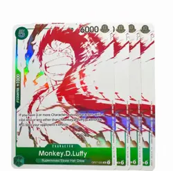 4x Monkey.D.Luffy OP07-033 - 3rd Anniversary Treasure Campaign Pack Promo - Image 1