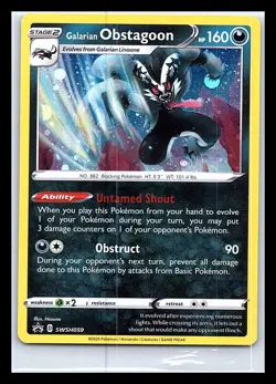 Galarian Obstagoon Promo SWSH: Sword & Shield Promo Cards SWSH059 NM - Image 1