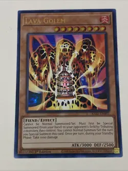 Yugioh - Lava Golem x 3 - 1st Edition Ultra Rare NM - Free Holo Card - C - Image 2