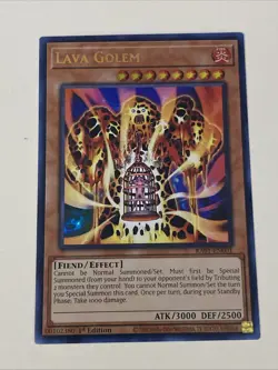 Yugioh - Lava Golem x 3 - 1st Edition Ultra Rare NM - Free Holo Card - C - Image 3