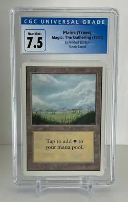 Plains (Trees) 1993 Unlimited Set Graded CGC 7.5 NM+ Legacy MTG Magic Cards - Image 1
