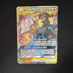 Pokemon Reshiram & Zekrom GX 157/236 SM Cosmic Eclipse Ultra Rare Holo TAG TEAM - Image 1