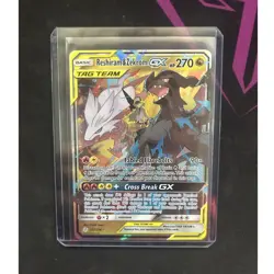 Pokemon Reshiram & Zekrom GX Cosmic Eclipse Ultra Rare Holo 157/236 TAG TEAM - Image 1