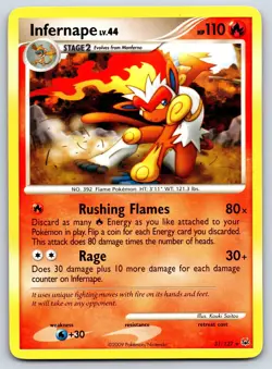 Infernape - Platinum 31/127 Rare Kouki Saitou Vintage Pokemon TCG Card MP - Image 1