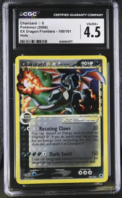 CGC 4.5 Charizard Gold Star 100/101 EX Dragon Frontiers Holo Pokemon Card - Image 1