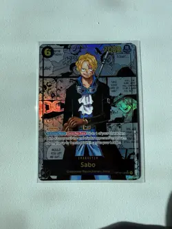 One Piece Card Game OP13 Carrying On His Will Sabo OP13-120 SEC Manga Rare NM - Image 1
