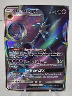 Pokemon Lunala GX (Full Art) 141/149 Ultra Rare SM Base Set Pokemon Card - Image 1