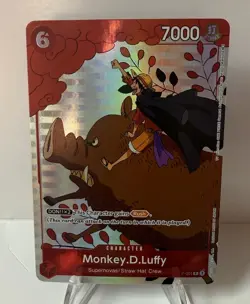 One Piece TCG Monkey D. Luffy Gift P-001 Collection 2023 Promo Card Foil - Image 1