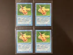 4 x FISHLIVER OIL Vintage Arabian Nights MTG Magic the Gathering Blue Cards - Image 1