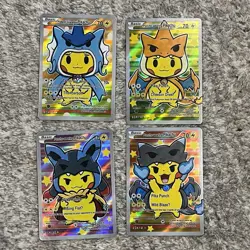 4 Card Lot After Skool Hobby Poncho Pikachu Fan Made Fan Art 40, 41 , 42, 43 - Image 1