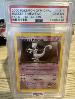 Pokemon TCG Rockets Mewtwo Gym Challenge Holo Card 14/132 Psa 10 - Image 1