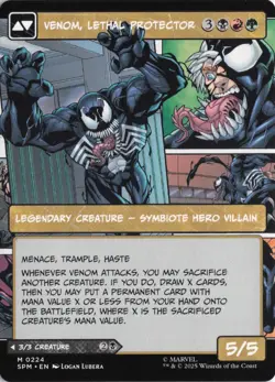 Eddie Brock / Venom Lethal Protector (Borderless) #224 Mythic SPM MTG PACK FRESH - Image 2