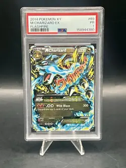 2014 Pokemon XY Flashfire M Charizard EX 69/106 Holo Ultra Rare PSA 1 - Image 1