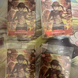 X4 One Piece TCG Monkey.D.Luffy ST10-006 Promo Treasure Booster Sealed - Image 4