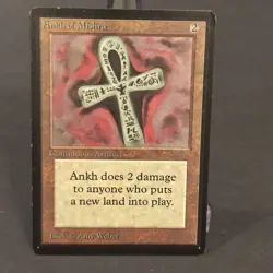 MTG Beta "Ankh of Mishra" Magic The Gathering MP Condition Scuffs On Back - Image 1