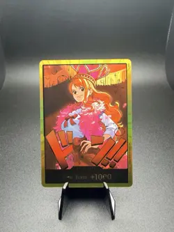 Bandai One Piece Card Game Nami Gold DON!! Card EB-03 Mint Condition - Image 1