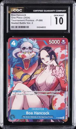 2024 ONE PIECE TOURNAMENT PROMOS #P-066 BOA HANCOCK CGC 10 GEM MINT - Image 1