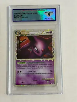 2010 Pokemon HeartGold and Soulsilver Espeon 81/90 Undaunted Prime PSA 8 NM MT - Image 1