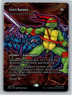 Leo's Katana - Sword of Sinew and Steel Borderless 18 TMNT MTG NM - Image 1