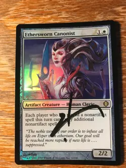 Magic the Gathering MTG foil Ethersworn Canonist Shards of Alara signed NM - Image 1