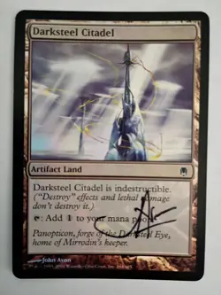 Magic The Gathering - 1x Signed Foil Darksteel Citadel (mtg) Darksteel - Image 1