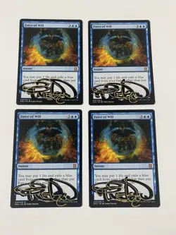 4x Force of Will Eternal Masters Regular Shadow Signed By The Artist MTG Magic - Image 1