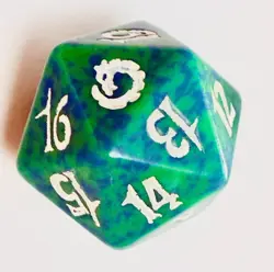 Torment Spindown Die - Green & Blue - Life Counter D20 MTG Magic The Gathering - Image 2