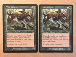 Magic the Gathering MTG 2x Wild Mongrel Odyssey LP - Image 1