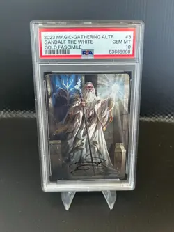 Gandalf the White Gold Facsimile 3/81 PSA 10 GEM MINT 2023 MTG LOTR Alt Art #3 - Image 1