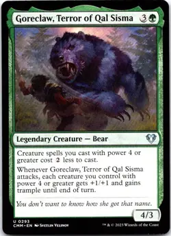 Goreclaw, Terror of Qal Sisma 293 Commander Masters Magic: The Gathering NM - Image 1