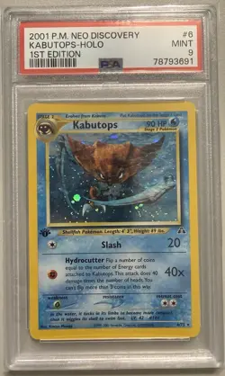 2001 KABUTOPS NEO DISCOVERY HOLO 1ST EDITION #6 PSA 9 MINT POKEMON - Image 3