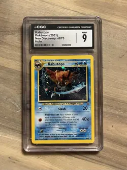 Kabutops CGC 9 Pokemon WOTC 2001 Neo Discovery 6/75 Holo Low POP 76 - Image 1