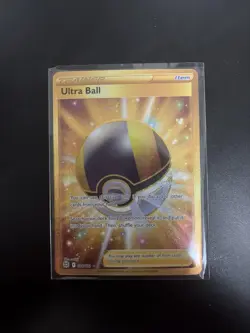 Pokemon TCG Brilliant Stars Ultra Ball Card Secret Gold Holo Rare 186/172 NM - Image 1