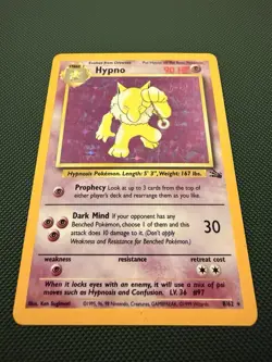 Pokemon TCG Hypno Base Set Holo Unlimited Rare Card 8/62 Fossil - Image 2