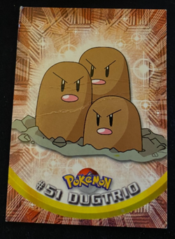 Pokemon #51 Dugtrio - TOPPS Trading Card Non Holo Blue Logo HP - Image 1