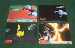 4 Pokemon Movie 1999 Cards Ash & Company, Pikachu, New Toy, Psychic Shadow - Image 1